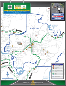 Ramona California, Fire, Disaster Evacuation Map